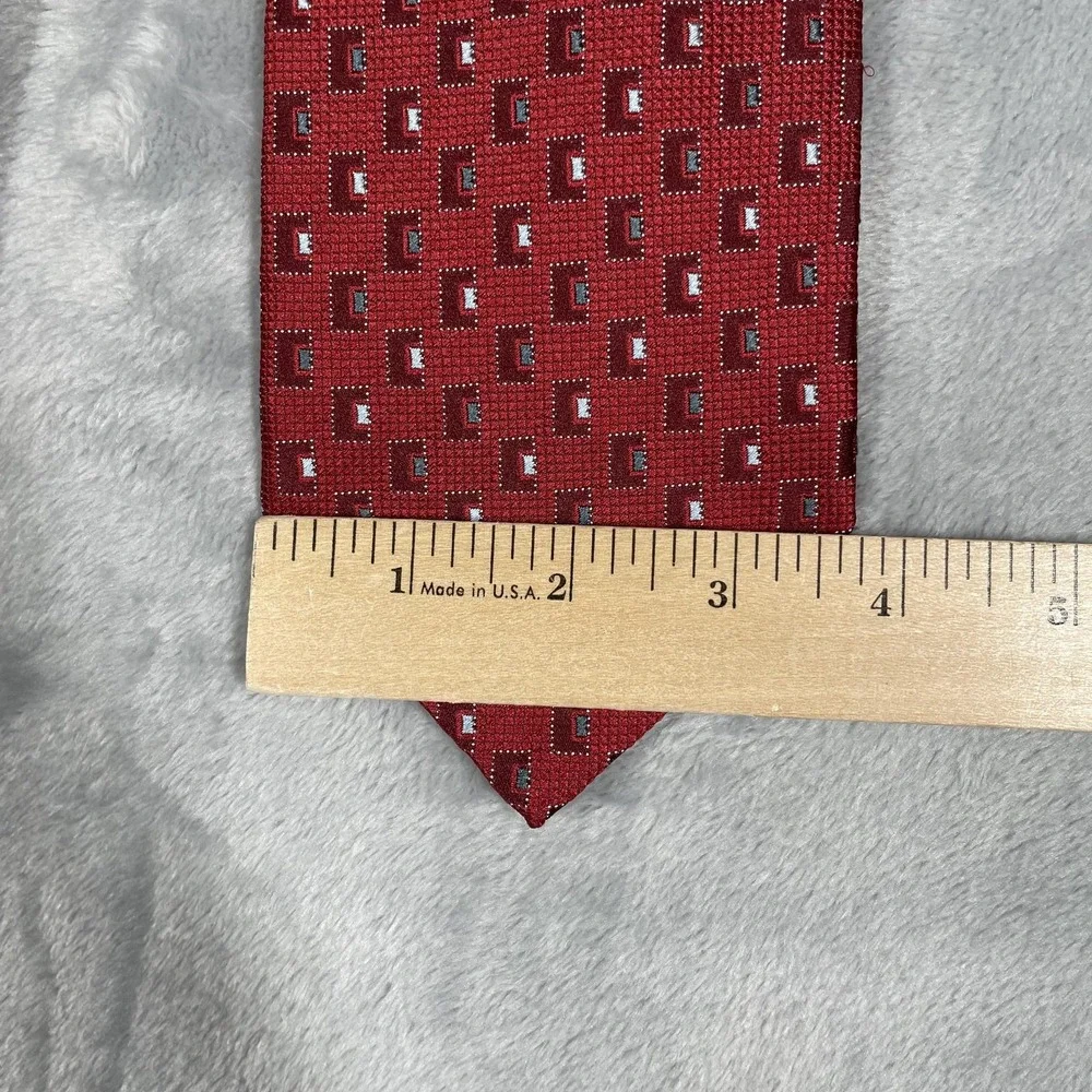 Ermenegildo Zegna Tie Mens Silk Geometric Pattern Classic Necktie Italy 58x3.5